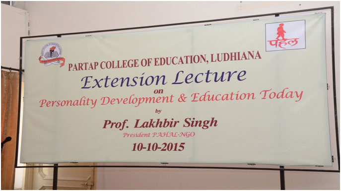 Extension lecture  On  Personality Development & Education Today